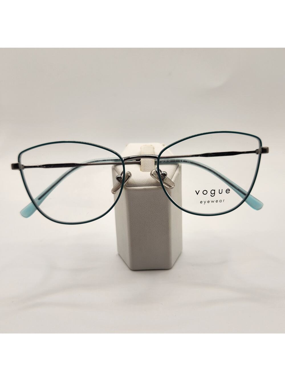 Vogue Eyewear VO4273 548 Eyeglasses Frames Teal Silver Metal Cat Eye Full Rim